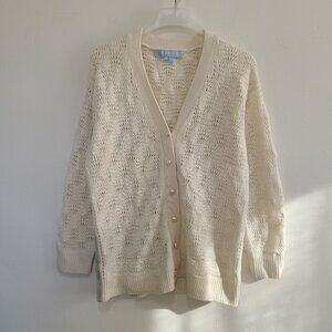 Hill House Women’s The Simple Wool Oversized Cardigan Size XS Cream Pearl